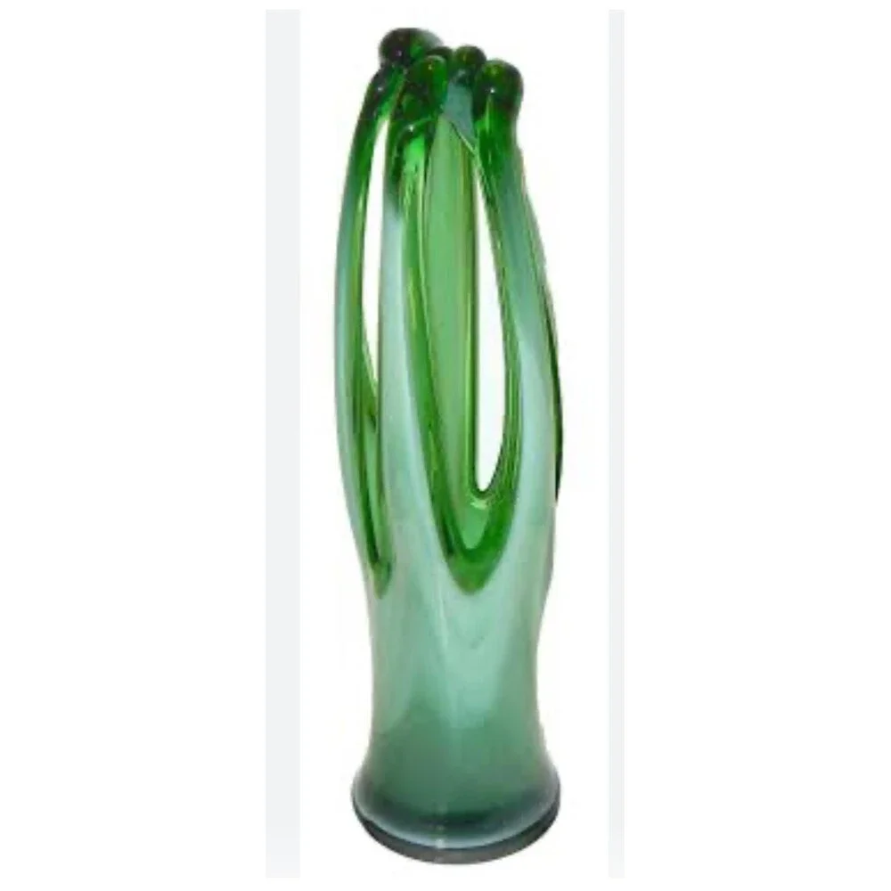 MAEXSA Hand Blown Green Art Hand-Blown Mexican Glass 8